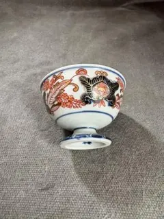 江戸中 赤絵金彩 中鉢 大清製 古伊万里 丸窓鳳凰と赤龍図 極上 - メルカリ