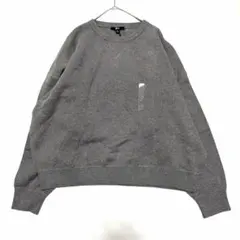 新品！ ユニクロ スムースコットンクルーネックセーター　グレー