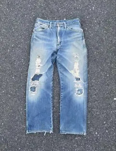 希少 90s Wrangler ラングラー ダメージジーンズ 縦落ち ボロ 雰囲