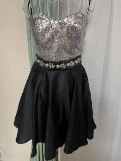 スパンコール付きナイトドレス ブラック