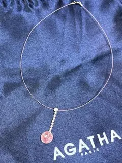 AGATHA ピンク ストーン ネックレス