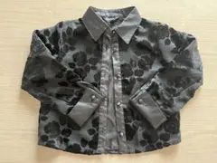 BeBeブラックジャガードシースルーシャツ110cm