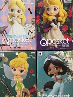Qposket ディズニーキャラクター フィギュア 4体セット