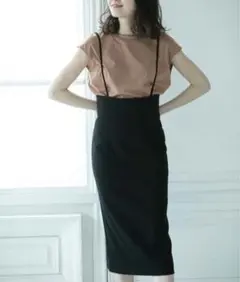 Noble ノーブルショルダーストラップサロペットスカート