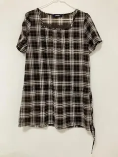 イーストボーイ　チェック　チュニック　ブラウン