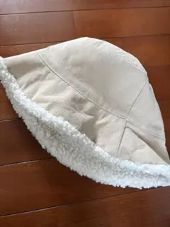 リバーシブル バケットハット ボア ベージュ