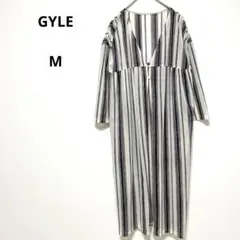 ガイル　GYLE 七部袖ロングカーディガン　ストライプ柄　M 羽織り◎ 白紺赤