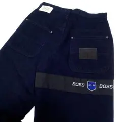 希少 USA製 90s BOSS ボス ワイド テーパード デニム 33 濃紺