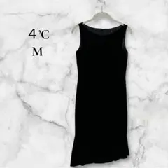 4℃ 黒 ノースリーブ ワンピース M パーティー　ドレス　結婚式　お呼ばれ