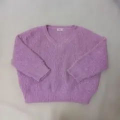 一度着用 flower Vネックセーター サイズF