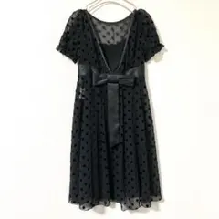 新品未使用 Feroux ドット柄 シフォンワンピース リボン付 インナー付