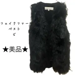 ★美品★ レディース フェイクファーベスト ベスト ファー 冬 ニット 高級
