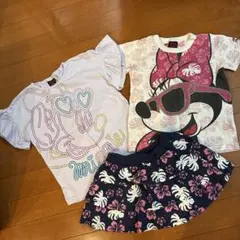ベビードール　上下　Tシャツ・スカート　3点　ミニー　120