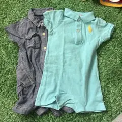 Ralph Lauren 水色ロンパース 9M