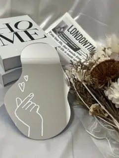 指ハート 結婚式 ウェルカムミラーステッカー 名入れオーダー ウェルカムスペース