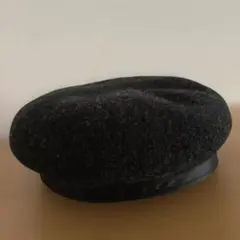 ★美品★２３区　ベレー帽　ウール100% レザー　グレー&黒　レディース