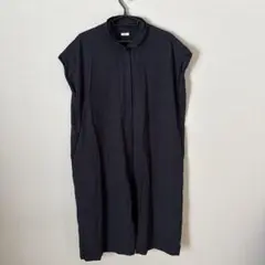 IENA イエナ　ネイビー　ノースリーブ　シャツ　ワンピース　ロング　薄手