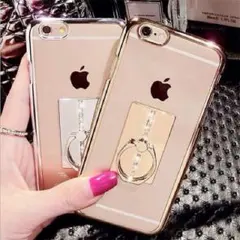❤️おしゃれバンカーリングつき❤️TPUメッキiPhoneケース！