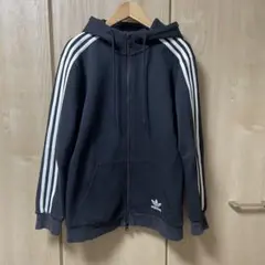 adidas ブラック ジップアップパーカー　XS