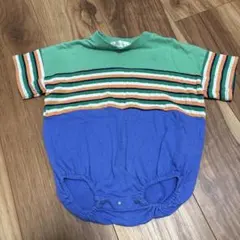 ストライプ ボディスーツ 80