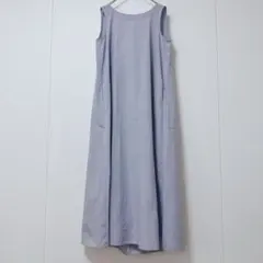 アンコキーヌ　ノースリーブ ロングワンピース　バックリボン付き　薄紫　M