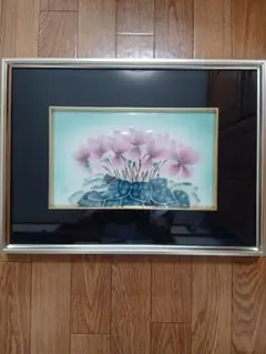 申龍子 S.RYUKO 油絵 油彩 花 静物画 韓国人作家 額装 真作 絵画