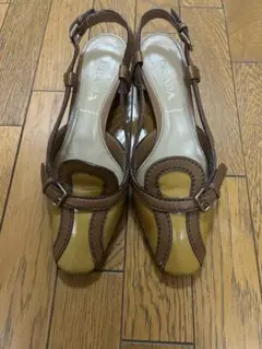 VALENTINO Vロゴ ウェッジソール サンダル ブラウン - メルカリ