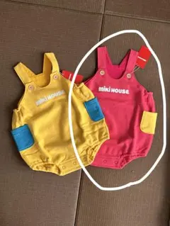 ミキハウス WEB限定 ロンパース 80〜90cm コーラルピンク