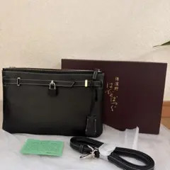 濱野2WAY ショルダーバッグ クラッチバッグ レザー ブラックのサムネイル