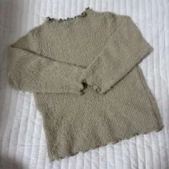 ベージュ フリル付きニットセーター ~95cm 韓国子ども服