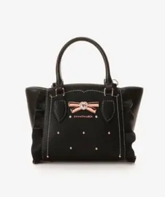 サマンサベガ リボンスタッズフラッター ミニ ブラック