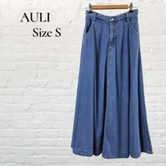 AULI　アウリィ　デニム フレア ロングスカート S