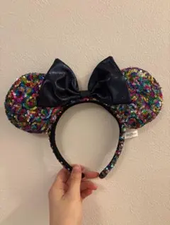 ミッキー耳カチューシャ カラフルスパンコール