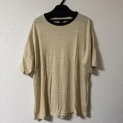 BATONER リネン100% Tシャツ ベージュ×ブラウン サイズ2のサムネイル