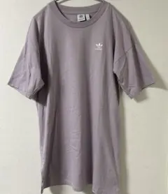 adidas トレフォイル 半袖Tシャツ パープル 薄紫　チュニック丈のサムネイル
