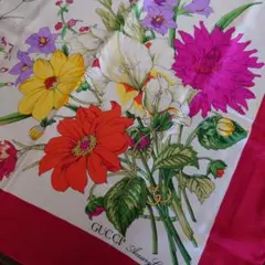 ☆極美品☆GUCCI グッチ スカーフ シルク GG ボタニカル フラワー 花 