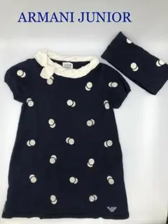 ARMANI JUNIOR ニット水玉ワンピース 4A 106cmのサムネイル