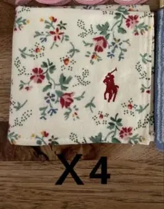 新品 RALPH LAUREN 刺繍タオルハンカチ ４枚セット　8