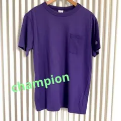 【 Champion 】チャンピオン紫 半袖Tシャツ ポケット付き M