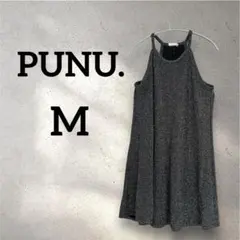 PUNU. 【M】ノースリーブひざ丈ワンピース ブラック