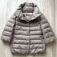 美品 ヘルノ ロロピアーナ カシミア シルク ダウンコート ハイネック 42 美品 ヘルノ ロロピアーナ カシミア シルク ダウンコート ハイネック