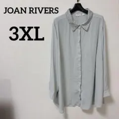 JOAN RIVERS ビジュー　スタッズ付きシャツ 3X ミントグリーン