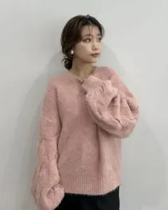 Mila Owen ミドルゲージケーブルスリーブニットプルオーバー