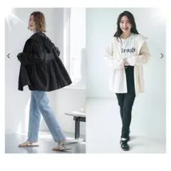 coca uvカットギャザーパーカー　ブラック　L