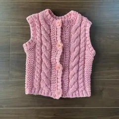 ZARA ピンク ケーブル編み ノースリーブ タンクトップ