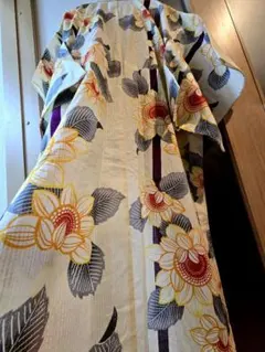 有松鳴海絞り浴衣 美品 向日葵 ひまわり 花繋ぎ 浴衣 本染 - メルカリ