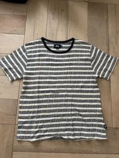 80s復刻】Stussy ステューシー 総柄ボーダー ぐるぐる渦巻き Tシャツ 