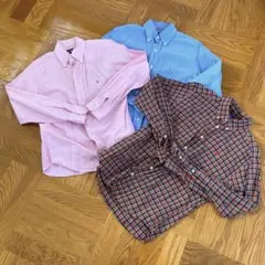 ポロラルフローレン　vintageシャツ3点セット　150