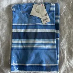 タグ付 ユニクロ JW ANDERSON ボーダー Tシャツ S ブルー 未開封のサムネイル