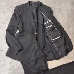 美品 ポールスミス ロンドン メンズ スーツ L ストライプ 日本製 ブラック